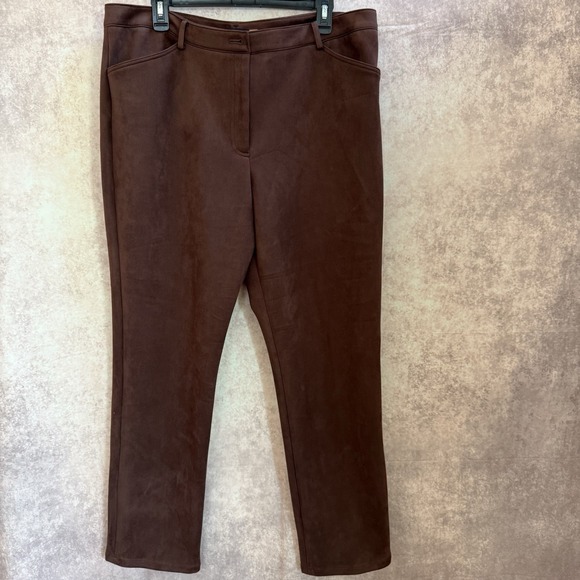 Tommy Hilfiger Pants - Tommy Hilfiger faux suede  Brown Bootcut Stretch Pants women Size 16